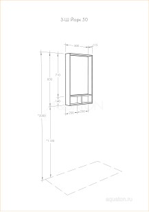 Зеркало Aquaton Йорк 11.5x50x85 1A170002YOAY0