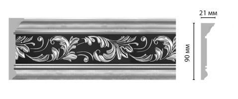 Плинтус потолочный с рисунком Decomaster D226-63 ШК (90x20x2400 мм)