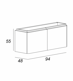 База под раковину Cezares Stylus 94x48x55 Grigio nuvola 55229