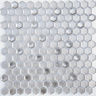 Мозаика Caramelle Mosaic Alchimia Argento Grani Hexagon стеклянная 30x30