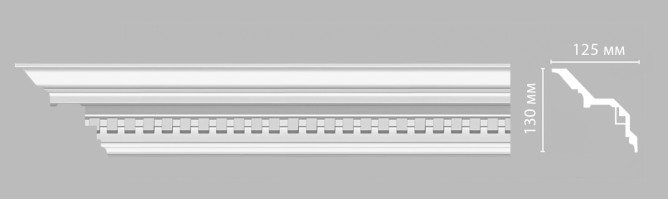 Плинтус потолочный с рисунком Decomaster-3 DT 5A (130x125x2400 мм)