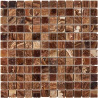 Мозаика Pixmosaic Каменная мозаика из оникса Caramel Onyx на сетке 30.5x30.5 PIX206