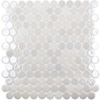 Стеклянная мозаика Vidrepur Circle 6000 White Br 29.5x31
