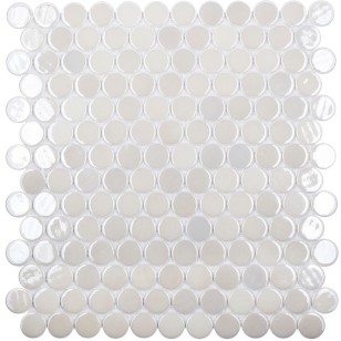 Стеклянная мозаика Vidrepur Circle 6000 White Br 29.5x31