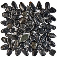 Мозаика Pixmosaic Галька из гальки Black Stone на сетке 30.5x30.5 PIX264