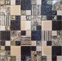 Мозаика Pixmosaic Glass Микс Молочный 30x30 МС 2168