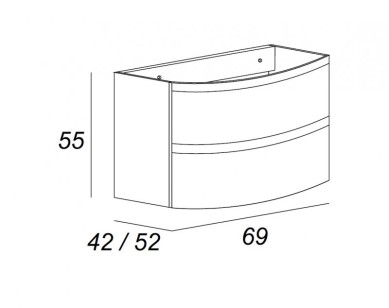 База под раковину Cezares Vague 69x52x55 Grigio talpa opaco 54905