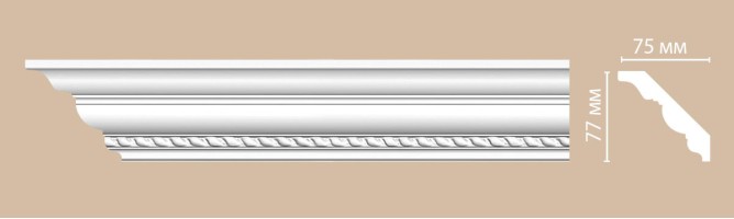 Плинтус потолочный с рисунком Decomaster 95349 (77x75x2400 мм)