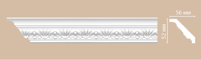 Плинтус потолочный с рисунком Decomaster 95609 (56x52x2400 мм)