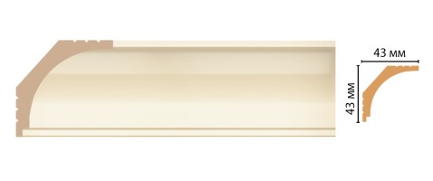 Плинтус потолочный Decomaster D109-61 (43x43x2400 мм)