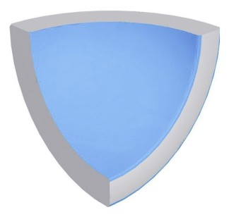 Pool Tile Radial Internal Corner Blue Anti-Slip