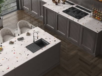 Керамогранит Motto Ceramic 15 mm Dark Grey Glossy 80x240 N100144