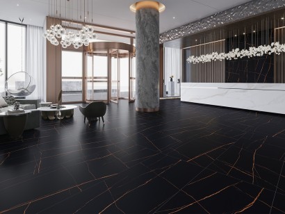 Керамогранит Motto Ceramic 15 mm Dark Grey Glossy 80x240 N100144