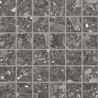 Мозаика Ergon Lombarda Plus Mosaico Nero Lapp Rett 5x5 30x30 E0K4