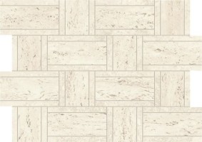 Мозаика Atlas Concorde Marvel Travertine White Mosaico Basketweave Matt 35x47 AF9M