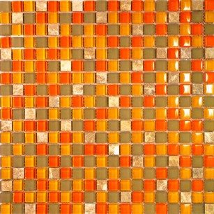 Мозаика Pixmosaic Glass Оранжевая 1.5x1.5 30x30 GS076