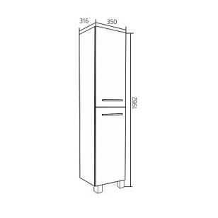 Шкаф-пенал 1MarKa Соната 35x34x188.2 У23259