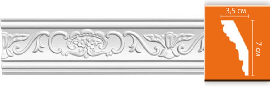 Плинтус потолочный с рисунком Decomaster DT9 (70x35x2400 мм)