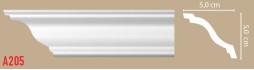 Плинтус потолочный Decomaster Артпрофиль A205 (50x50x2000 мм)
