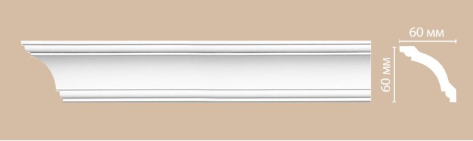 Плинтус потолочный гладкий Decomaster 96110F гибкий (60x60x2400 мм)