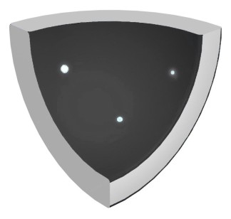 Pool Tile Radial Internal Corner Black Smooth