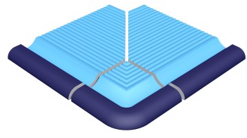 Pool Tile External Corner Blue with Blue Marker