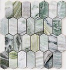 Мозаика Caramelle Mosaic Pietrine Hexagonal Onice Verde Oliva Pol Long hex 27.8x30.4