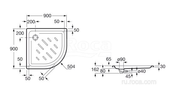 Душевой поддон Roca Easy 90x90x6.5 276085000