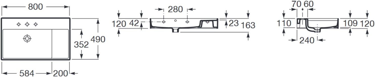 Раковина Roca Inspira square 32752B620