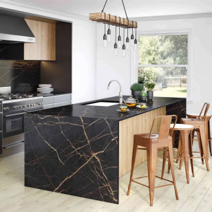 Спеченный камень Delfone Laurent Black Gold Matt 120x240