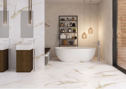 Керамогранит Ceradim Calacatta Regal Gold белый полированный 60x60