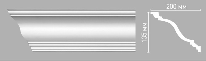 Плинтус потолочный Decomaster 96272/16 (200x135x2400 мм)