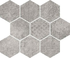 Мозаика Vives Ceramica Bunker Mosaico Raw-SP Gris 27x33