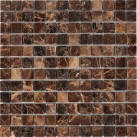 Мозаика Pixmosaic Каменная мозаика из мрамора Dark Emperador на сетке 30.5x30.5 PIX217