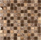 Мозаика NSmosaic Exclusive Series стекло камень металл 2.3x2.3 29.8x29.8 S-816