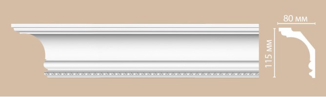 Плинтус потолочный с рисунком Decomaster DT9810 (115x80x2400 мм)
