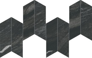 Декор Atlas Concorde Italy Marvel Diva Black Tempest Mosaico Chevron Velvet 17.5x46.3 AYD5