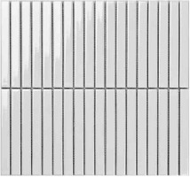 Мозаика Porcelain Mosaic Strip Белый Глянцевый 1.5x14.5 29.4x31.3 Y15F701