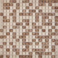 Мозаика Pixmosaic Каменная мозаика из мрамора Emperador Light Crema Nova на сетке 30.5x30.5 PIX275