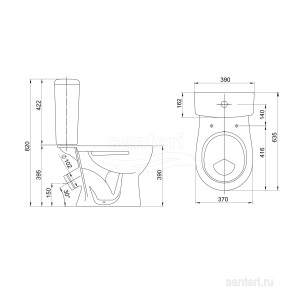Унитаз-компакт Santeri Орион 63.5x39x82 1.P400.8.S07.00B.F