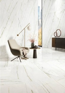 Спеченный камень Delfone Laurent Gilded White Satin 120x240