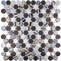 Стеклянная мозаика Vidrepur Circle Aqua Black Mix 29.5x31