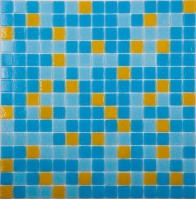 Мозаика NSmosaic Econom Series стекло желто-голубой бумага 2х2 32.7x32.7 MIX10