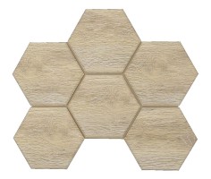 Мозаика Estima Selection Oak Hexagon неполированная 25x28.5 SI01