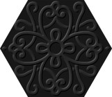 Керамогранит ITT Ceramic Flora Hexa Black 23.2x26.7