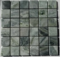 Мозаика Pixmosaic Каменная мозаика из мрамора Jet Green на сетке 30.5x30.5 PIX315