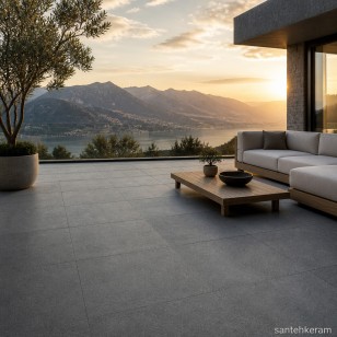 Seastone Lastra Greige Round Angolare