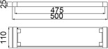 Полка стеклянная Selene хром 50x11x2.5 Timo 10072/00