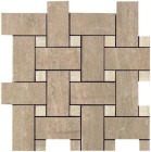 Мозаика Capri Ceramiche Travertino Mosaico Intreccio Noce Lapp Rett 30x30