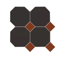 Керамогранит Metlah.Store York Октагон Черный Красный 30.5x30.5 M6331/6102